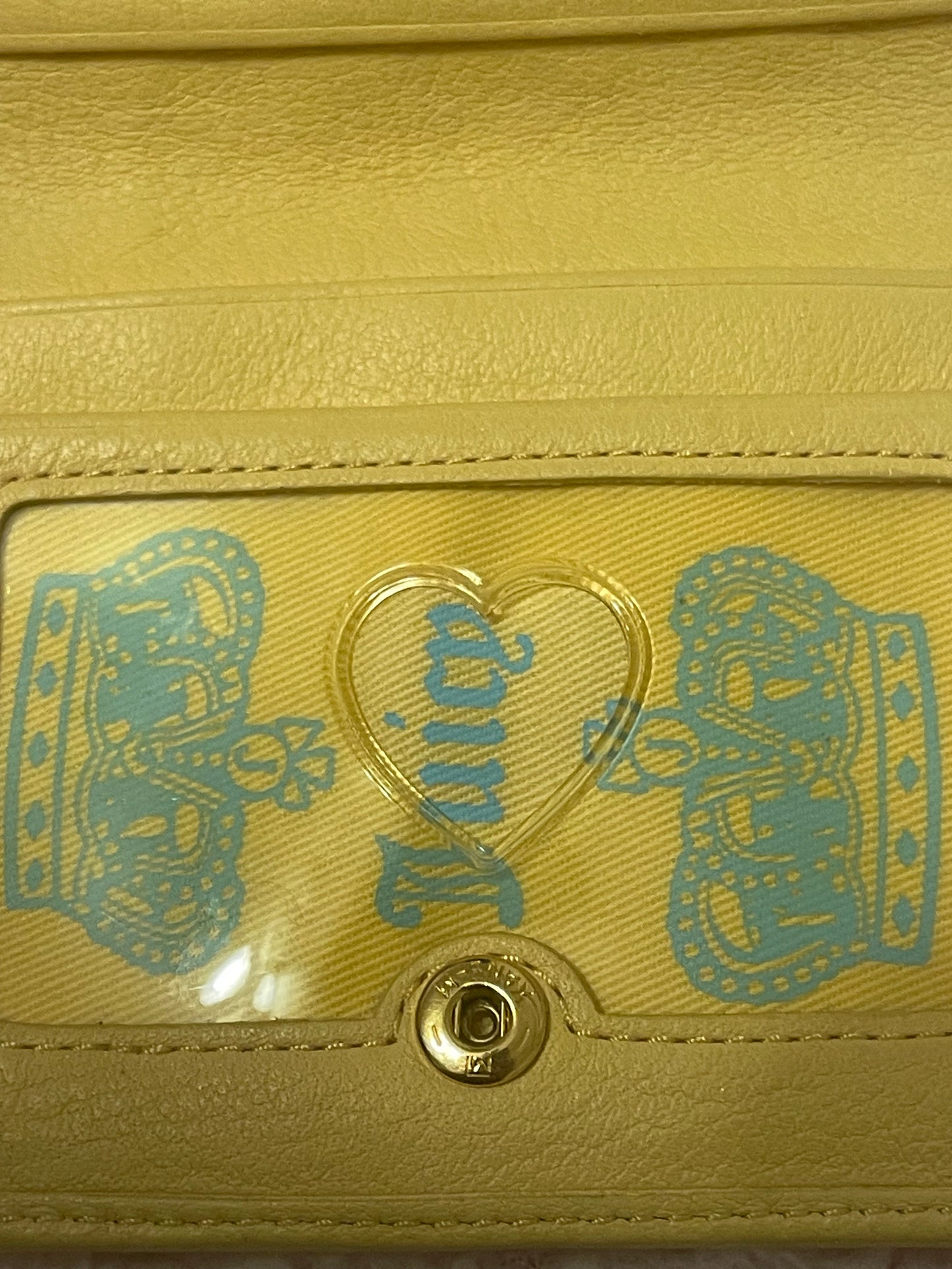 Juicy Couture Vintage Wallet - "Juicy State of Mind" Yellow and Blue