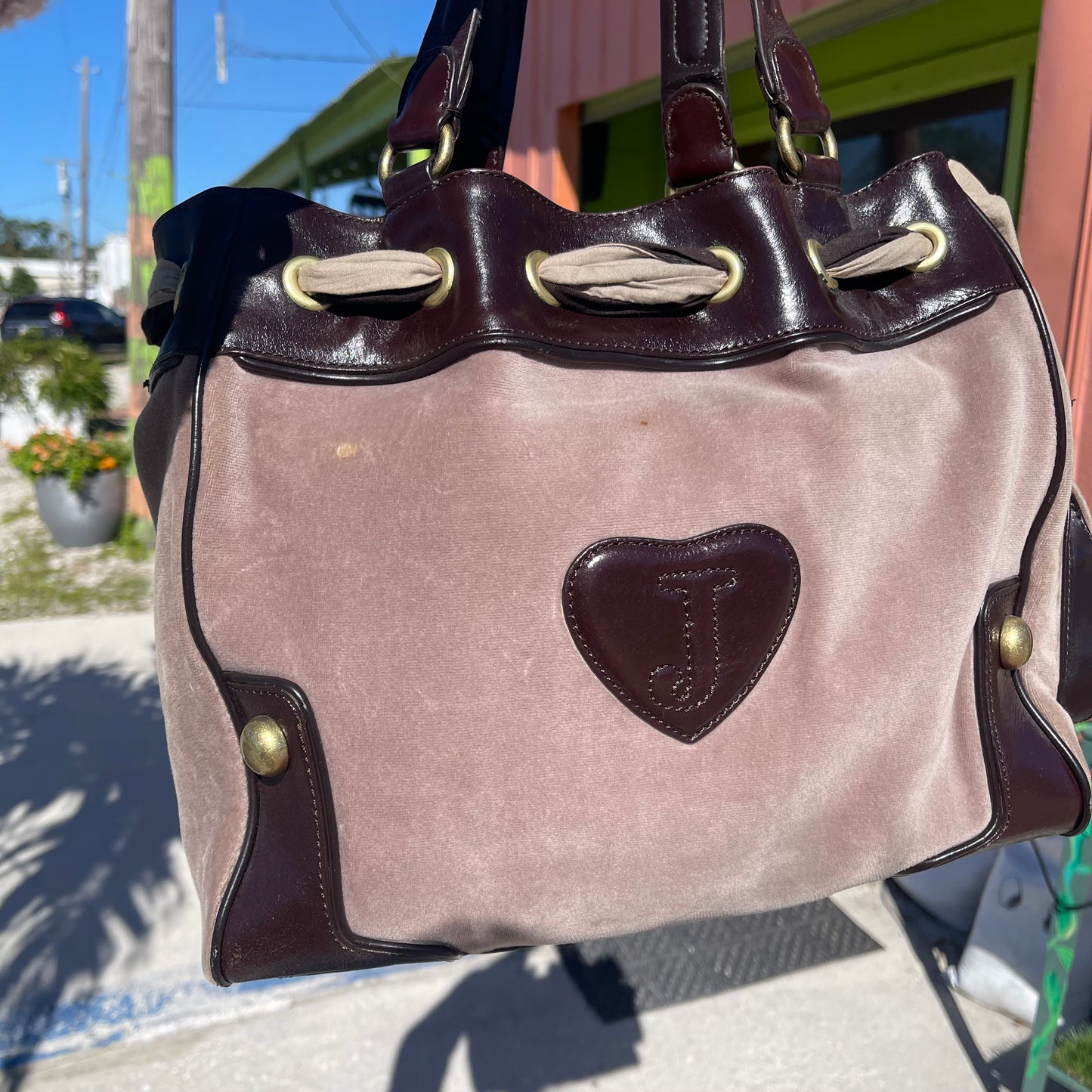 Juicy Couture Daydreamer Grey Velour with Rose Embroidery 🌹