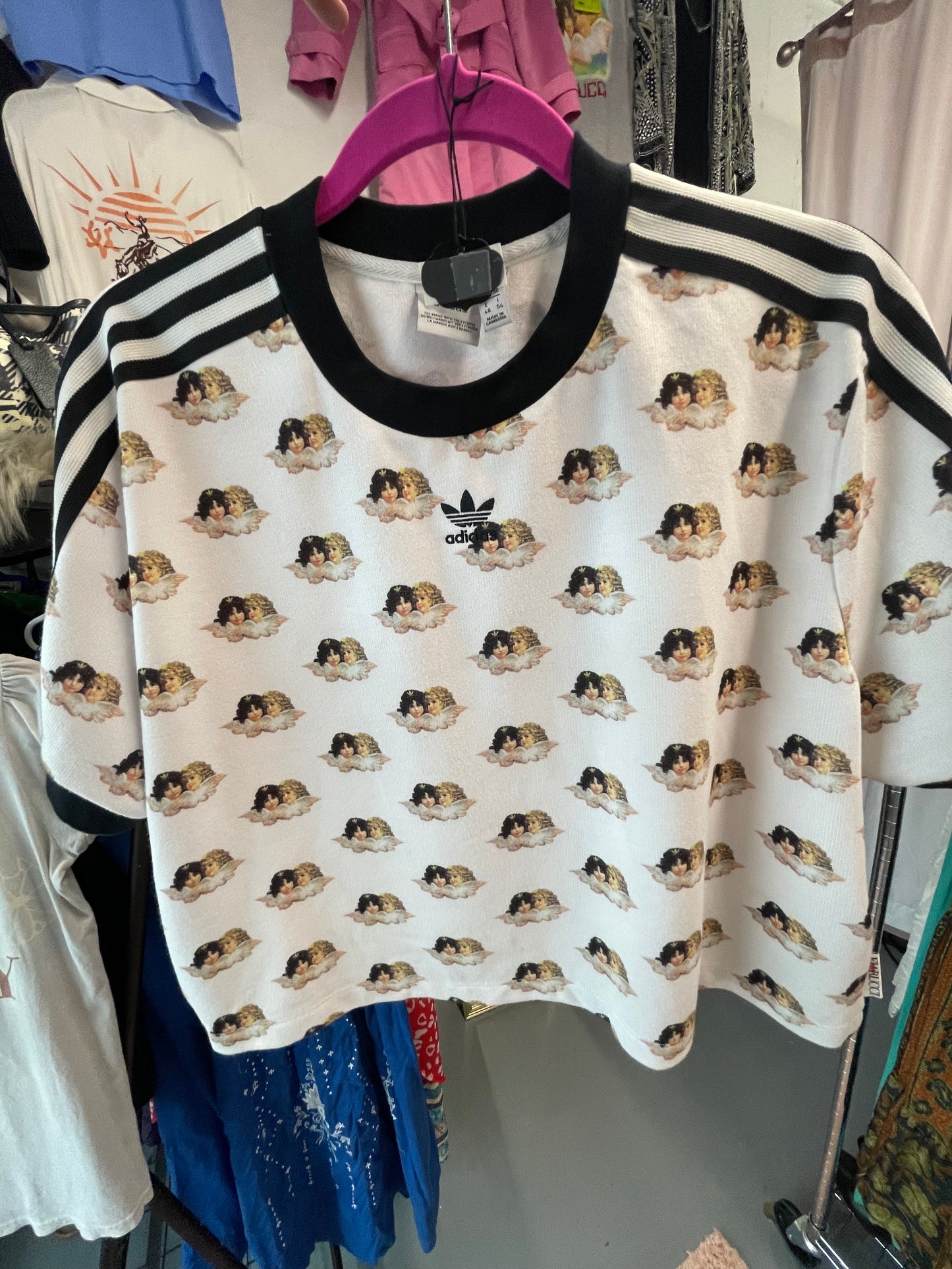 Fiorucci x Adidas Crop Top Angels Allover Print XL