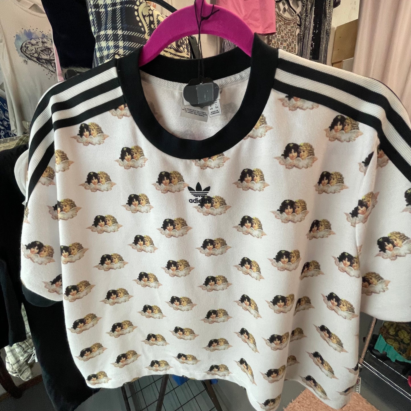 Fiorucci x Adidas Crop Top Angels Allover Print XL