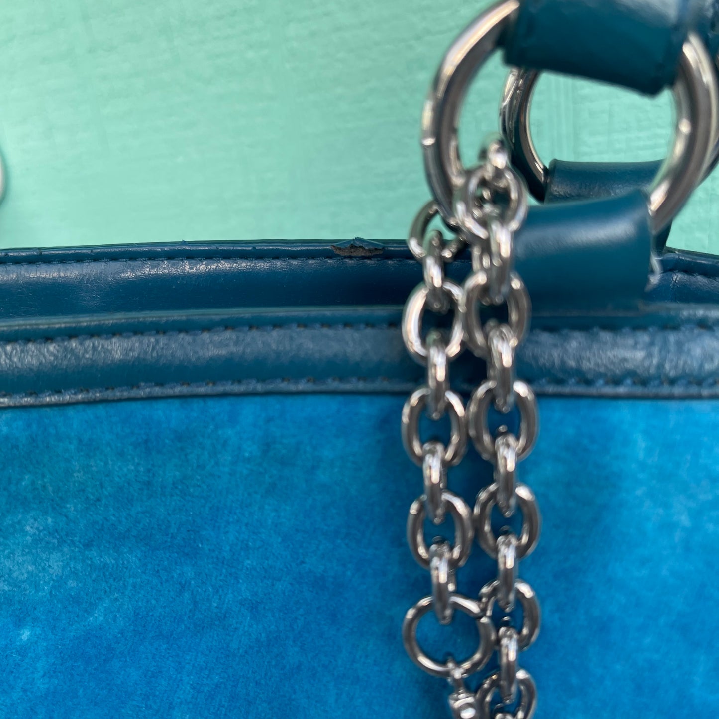 Vintage Juicy Couture Blue Tote Bag Large Rare with Charm