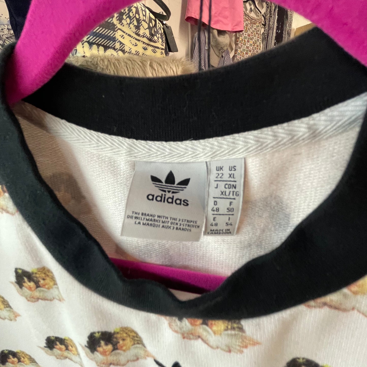 Fiorucci x Adidas Crop Top Angels Allover Print XL