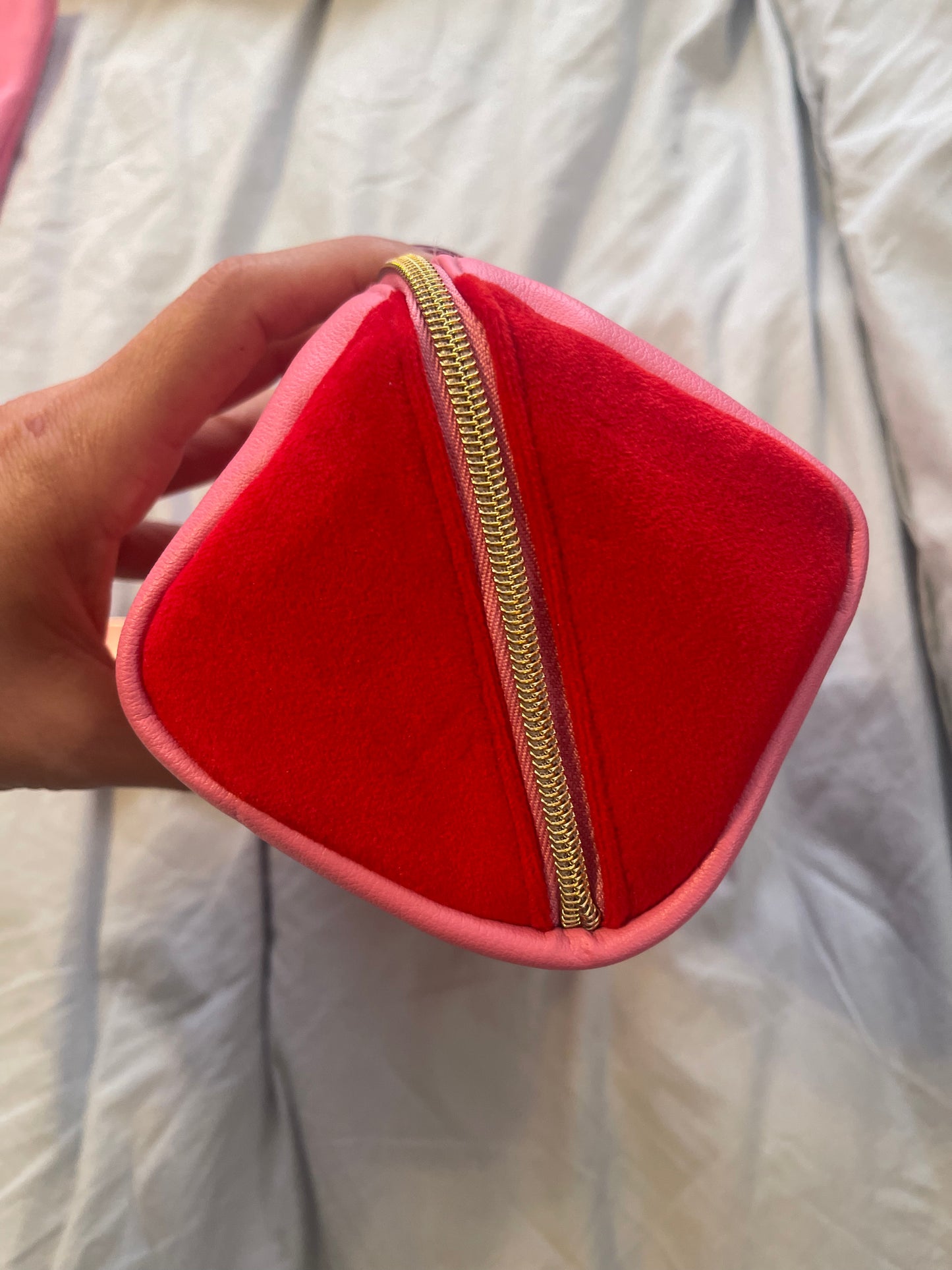 Juicy Couture NWT Makeup Bag pink and red with gold charm
