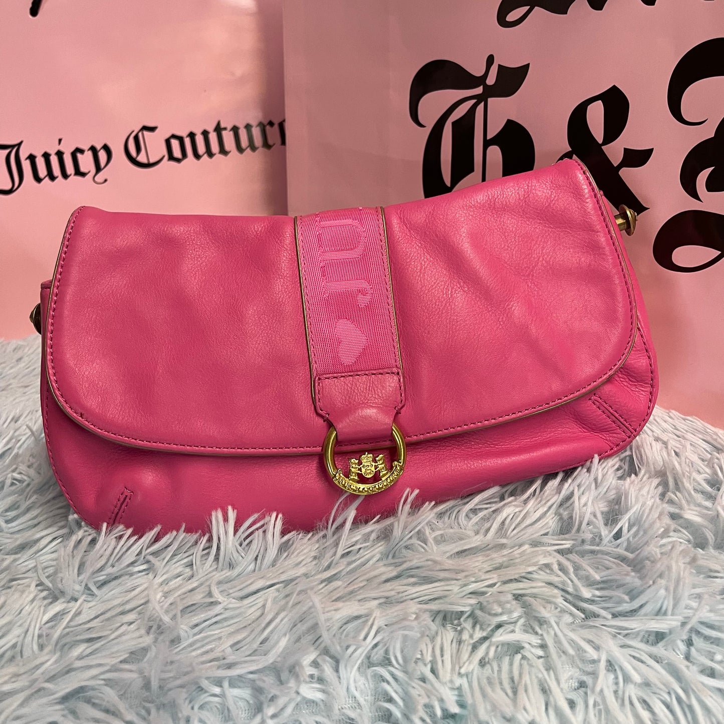 Vintage Juicy Couture Bag - Pink Leather Baguette no Strap P&G