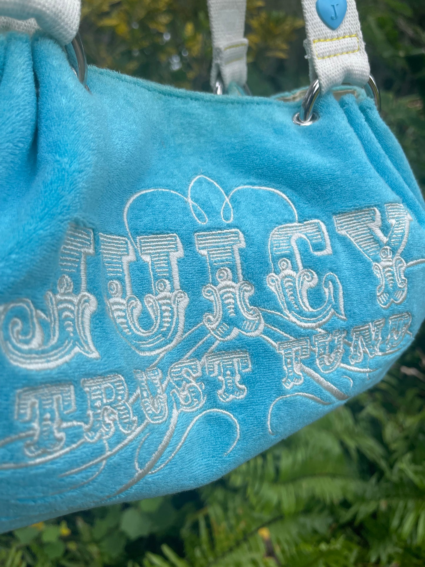Juicy Trust Fund Bag in Blue Terrycloth | Vintage Juicy Couture Baby Fluffy Bag