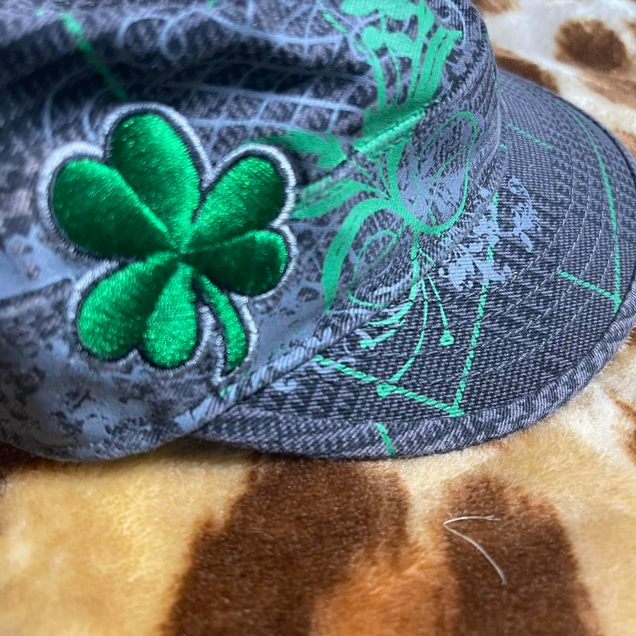 2000s Punk Hat Plaid Clover Cap