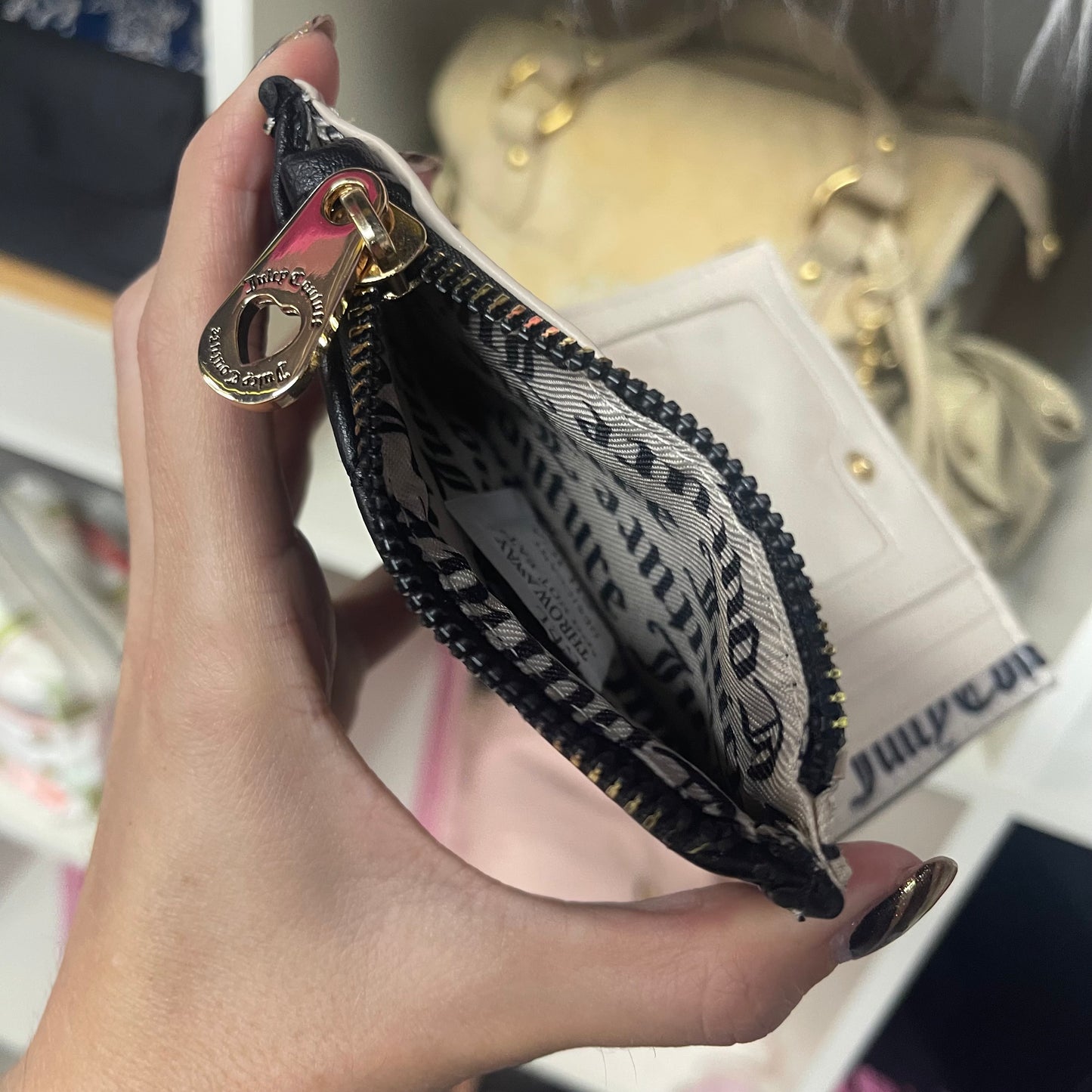 Newer Juicy Couture Wallet Black Hearts with Gold