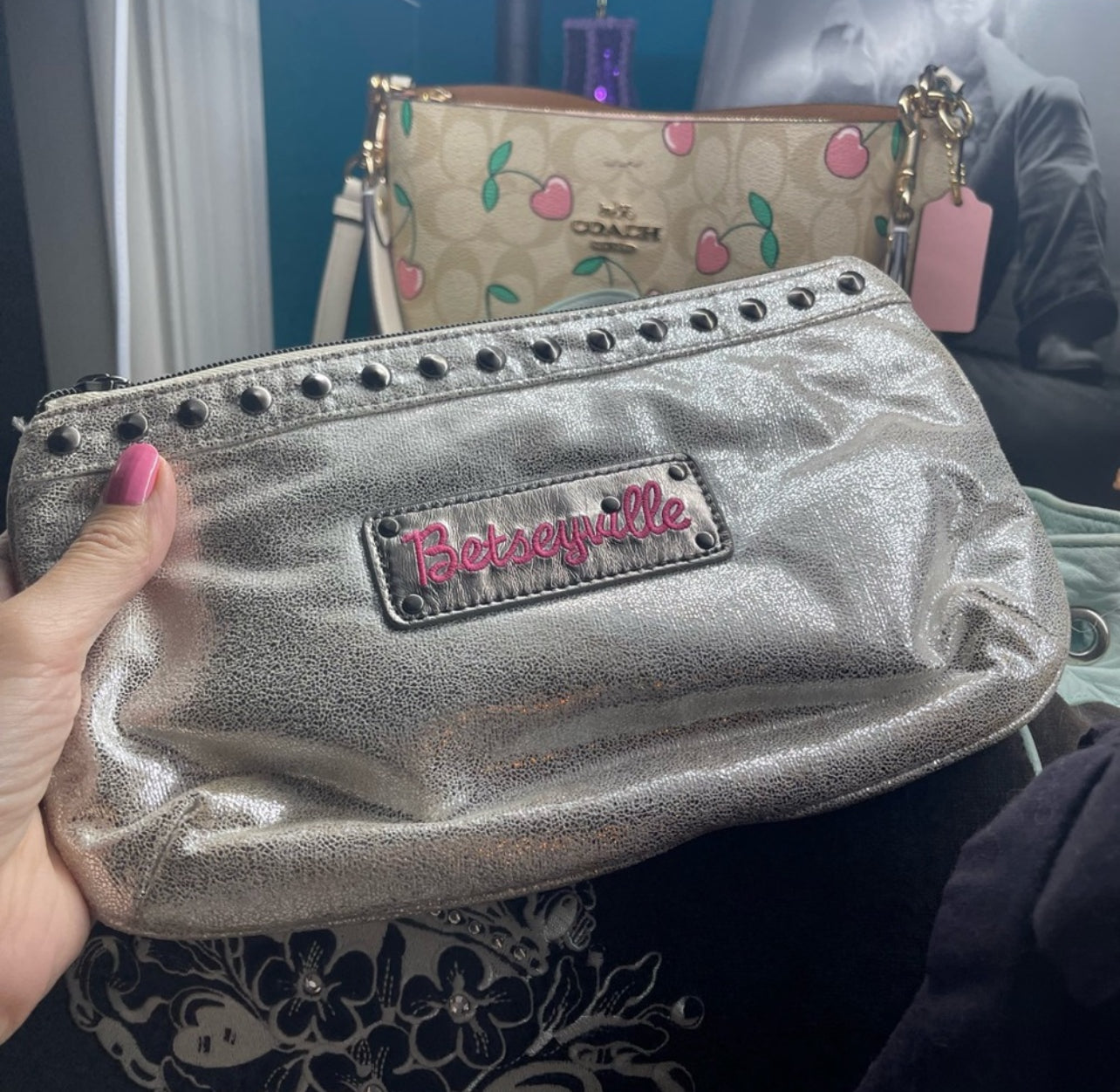 Betsey Johnson Clutch Silver Metallic