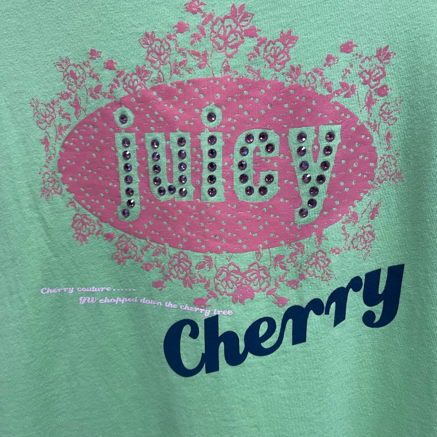 Vintage Juicy Couture RARE Juicy Cherry Shirt 💖 Pink and Green Size L