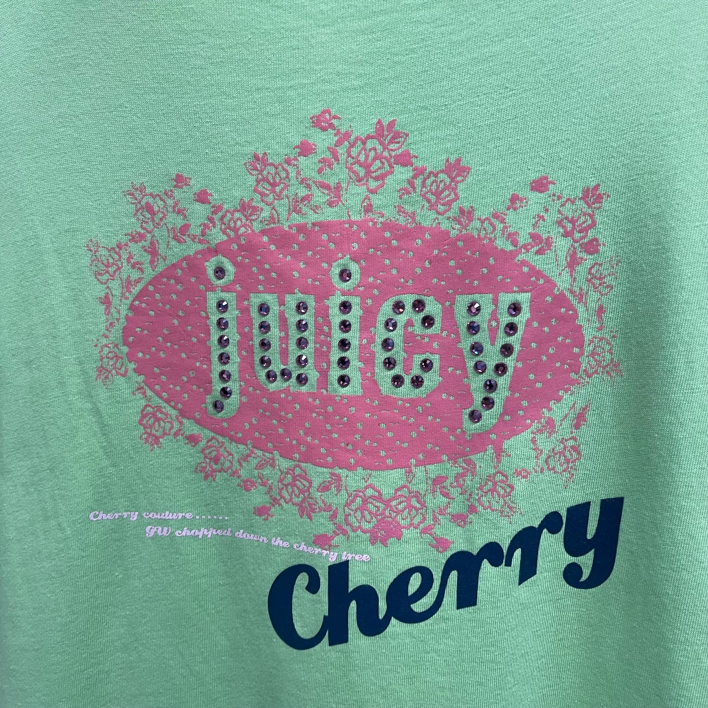 Vintage Juicy Couture RARE Juicy Cherry Shirt 💖 Pink and Green Size L