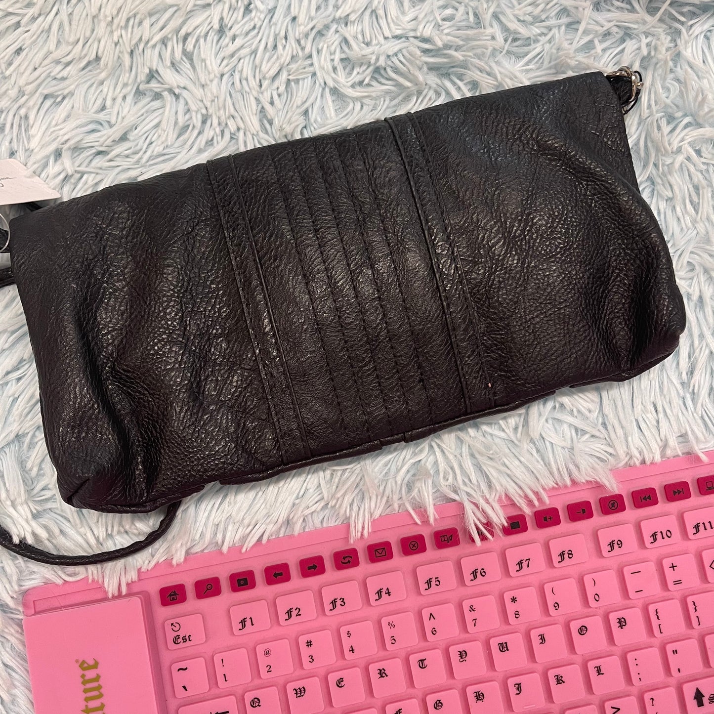 Jessica Simpson Purse Black Kisslock Clutch NWT Y2K