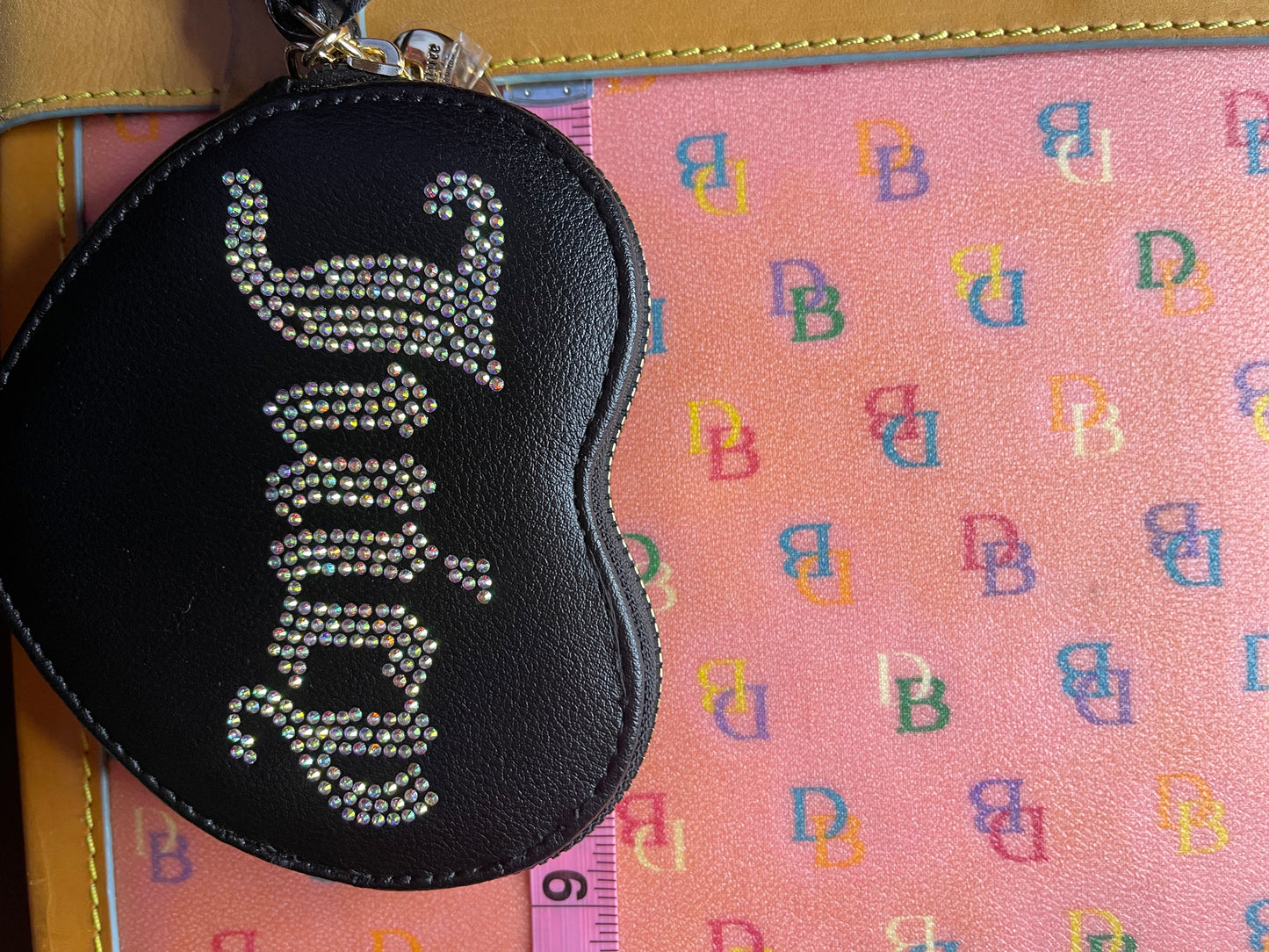 Juicy Couture Bling Rhinestone Heart Zip Pouch