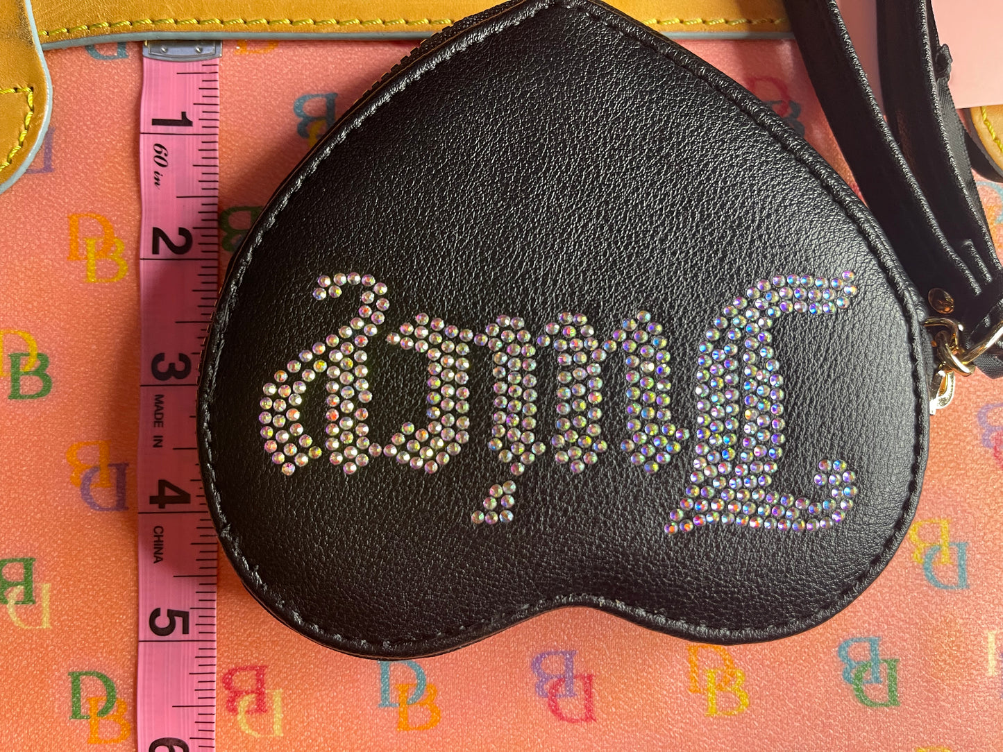 Juicy Couture Bling Rhinestone Heart Zip Pouch