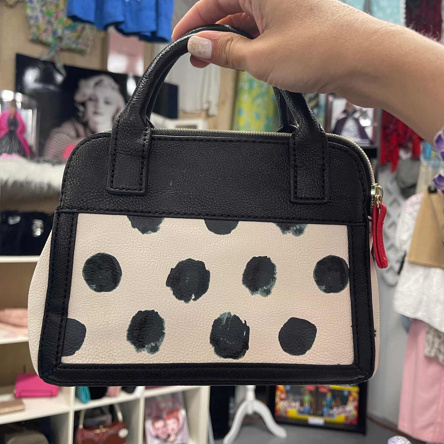 Betsey Johnson Polka Dot Top Handle Purse