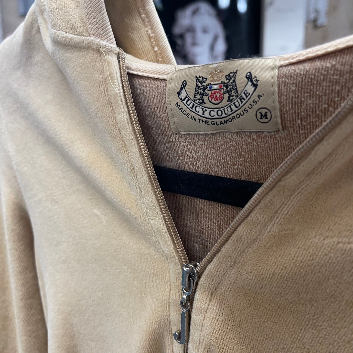 Vintage Juicy Couture Beige Hoodie Sweatshirt | Size S - M | P&G Era