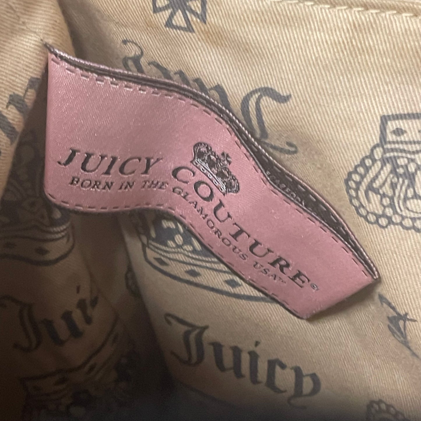 Vintage Juicy Couture Pink and Grey Scottie Tote Bag