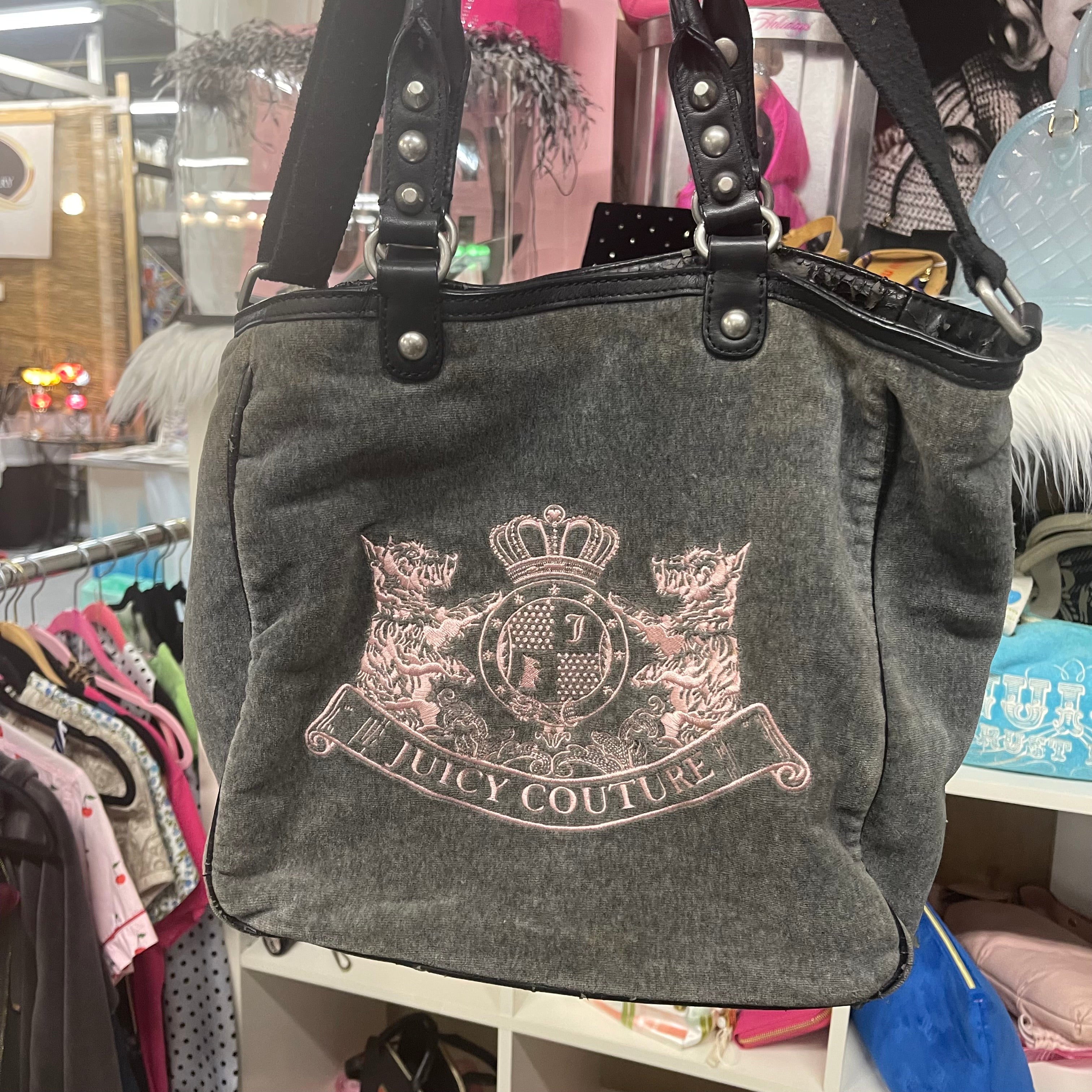 Grey and pink handbag best sale