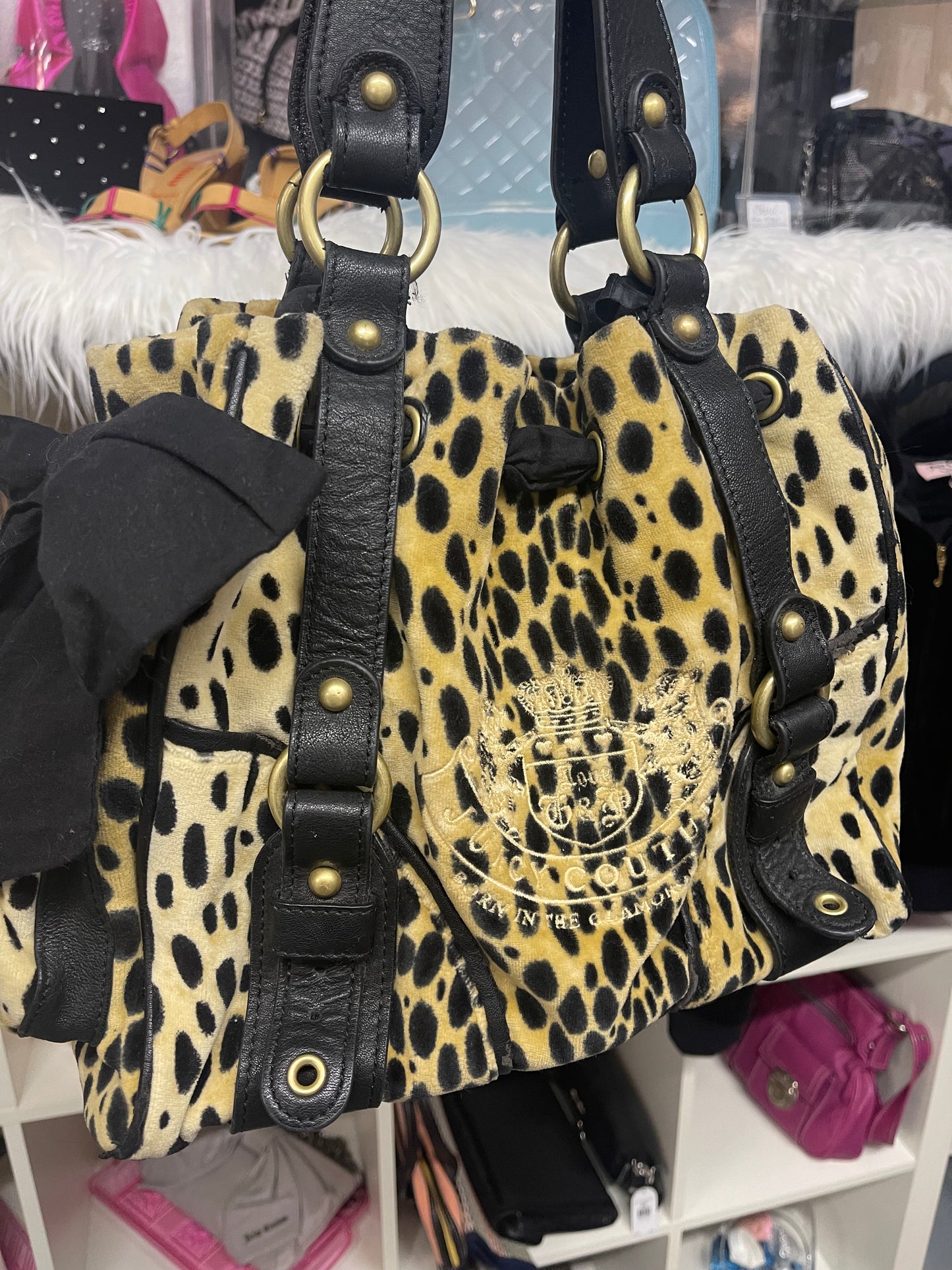 Vintage Juicy Couture 🐆THE Leopard Print Velour Scottie Daydreamer Bag