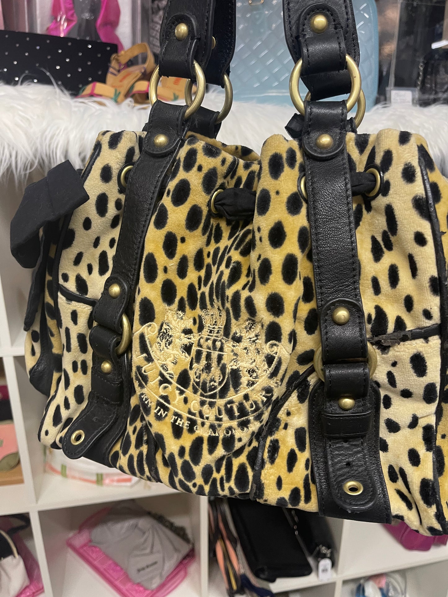 Vintage Juicy Couture 🐆THE Leopard Print Velour Scottie Daydreamer Bag