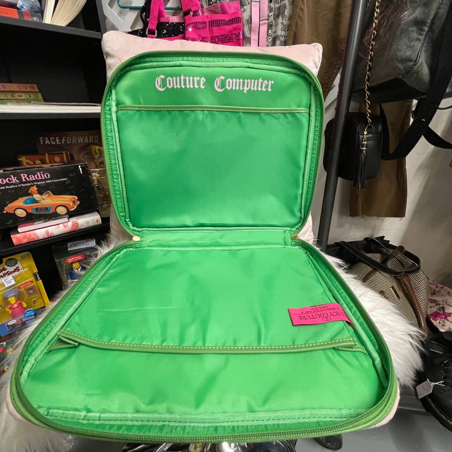 Vintage Juicy Couture Computer Case Pink and Green