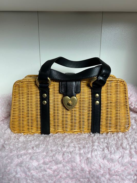 VINTAGE Juicy Couture Picnic Wicker Woven Bag