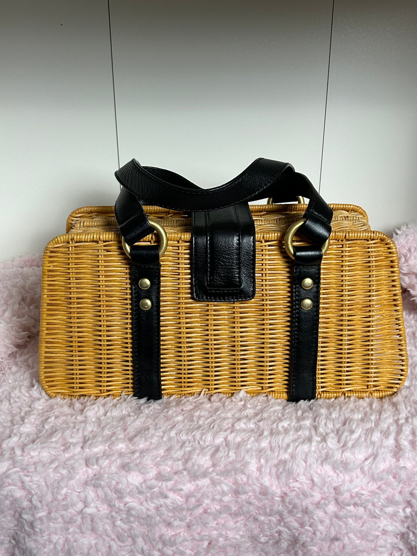 VINTAGE Juicy Couture Picnic Wicker Woven Bag