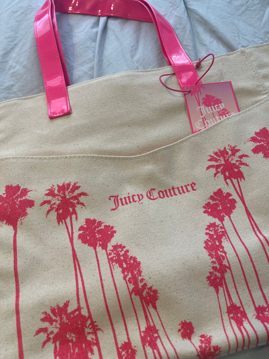 Juicy Couture NWT Tote Bag Pink and Palm Trees