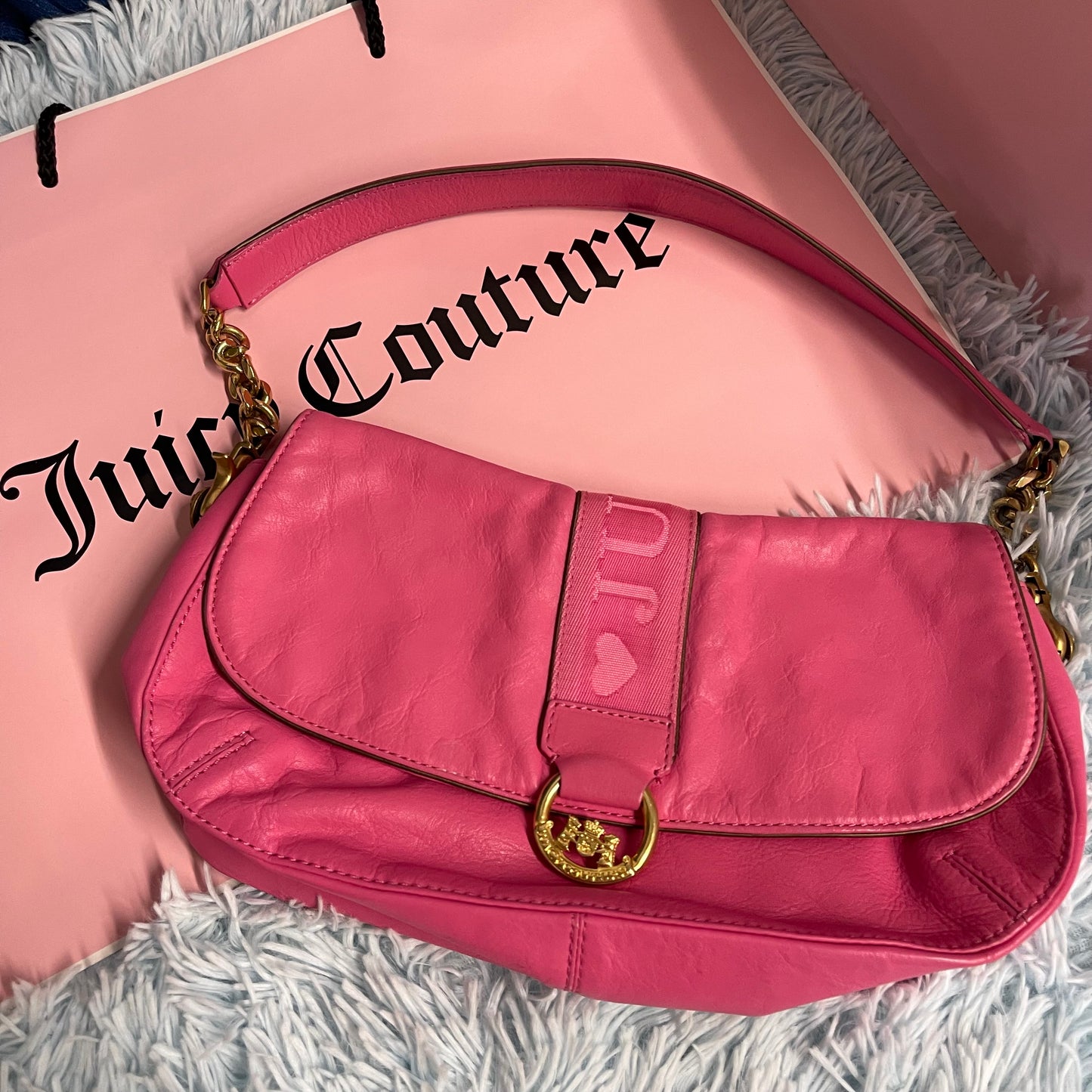 Vintage Juicy Couture Bag - Pink Baguette with Chain Strap P&G