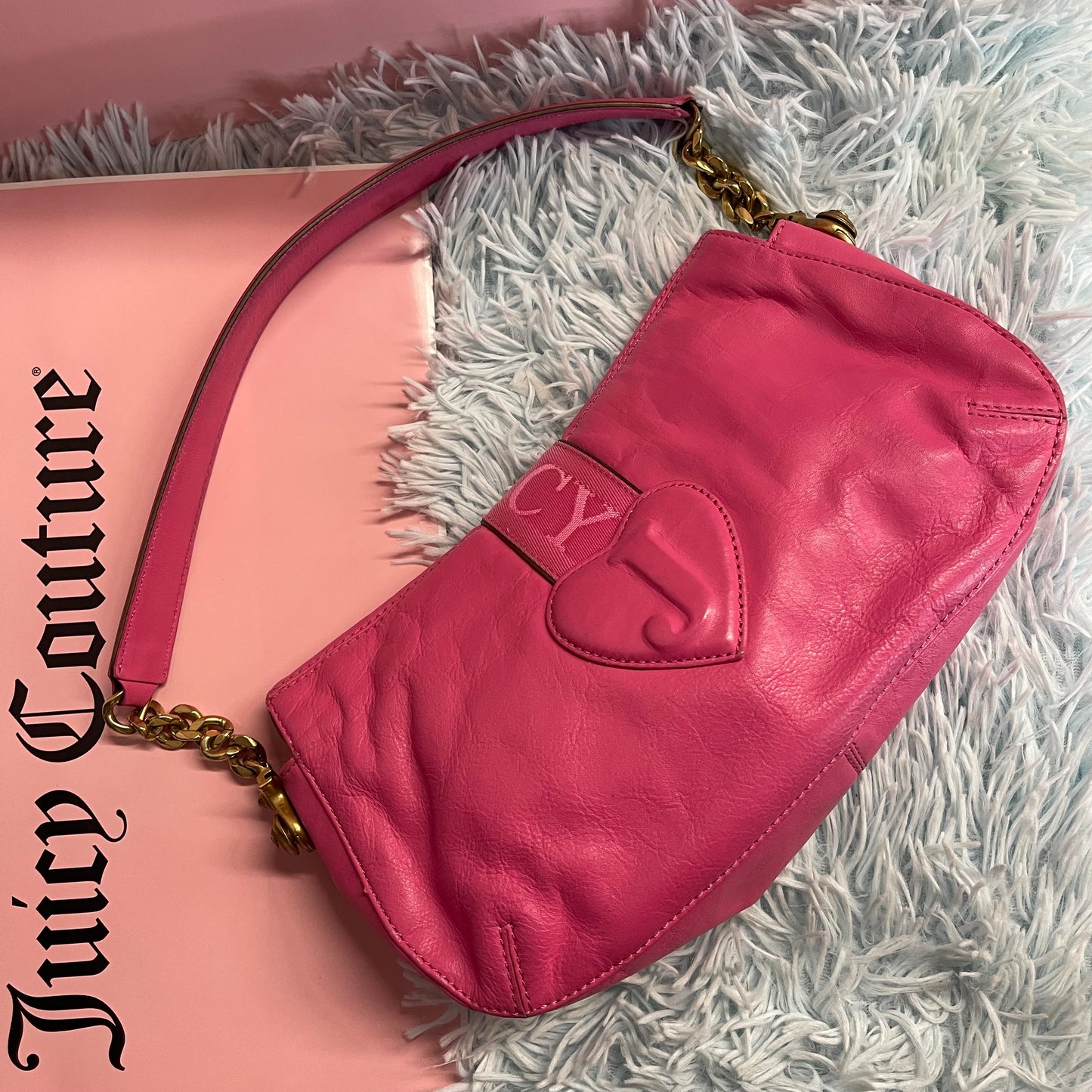 Vintage Juicy Couture Bag - Pink Baguette with Chain Strap P&G