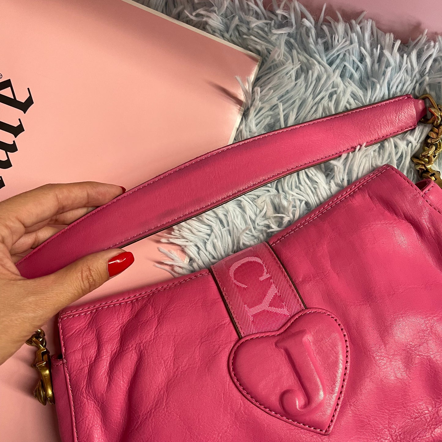 Vintage Juicy Couture Bag - Pink Baguette with Chain Strap P&G