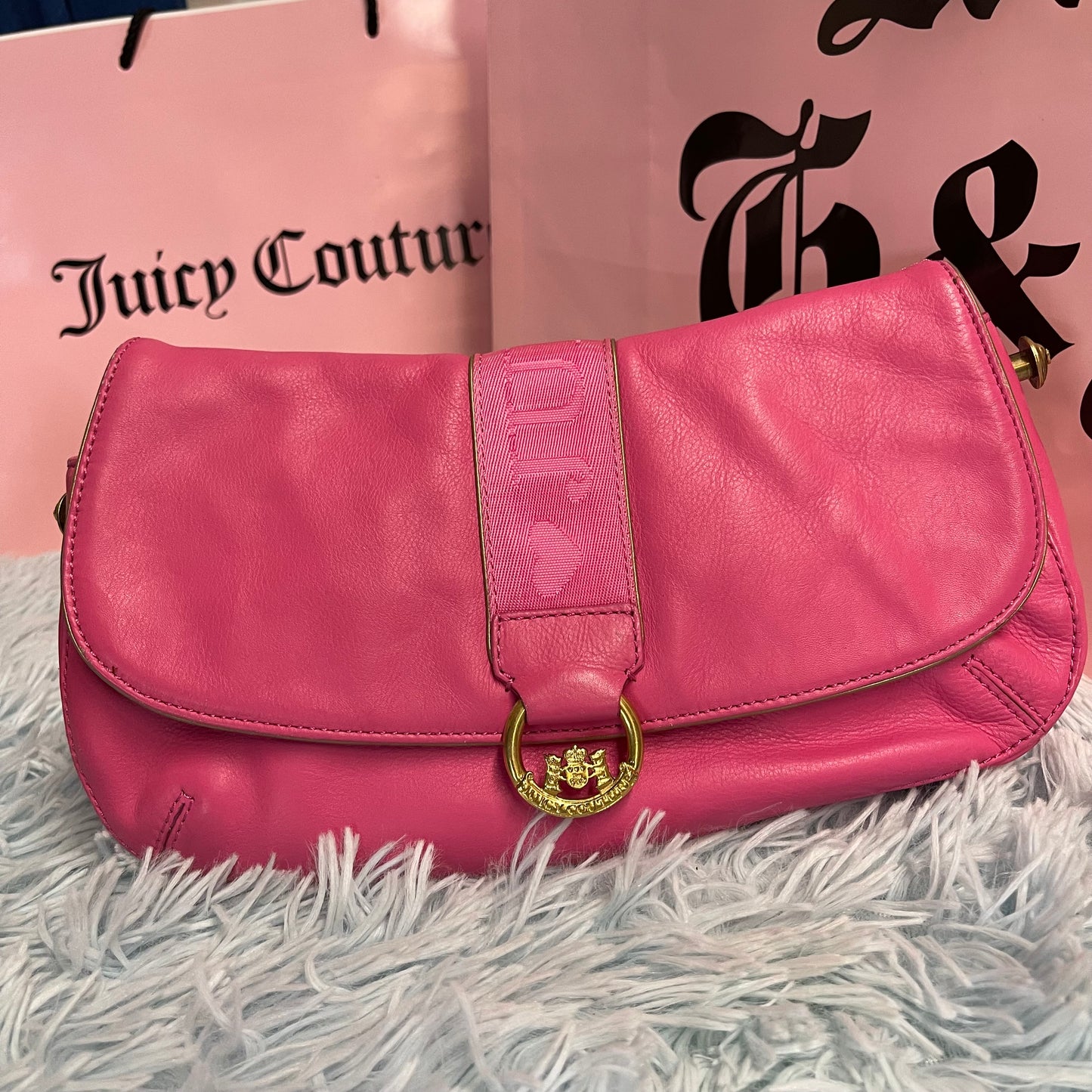 Vintage Juicy Couture Bag - Pink Leather Baguette no Strap P&G