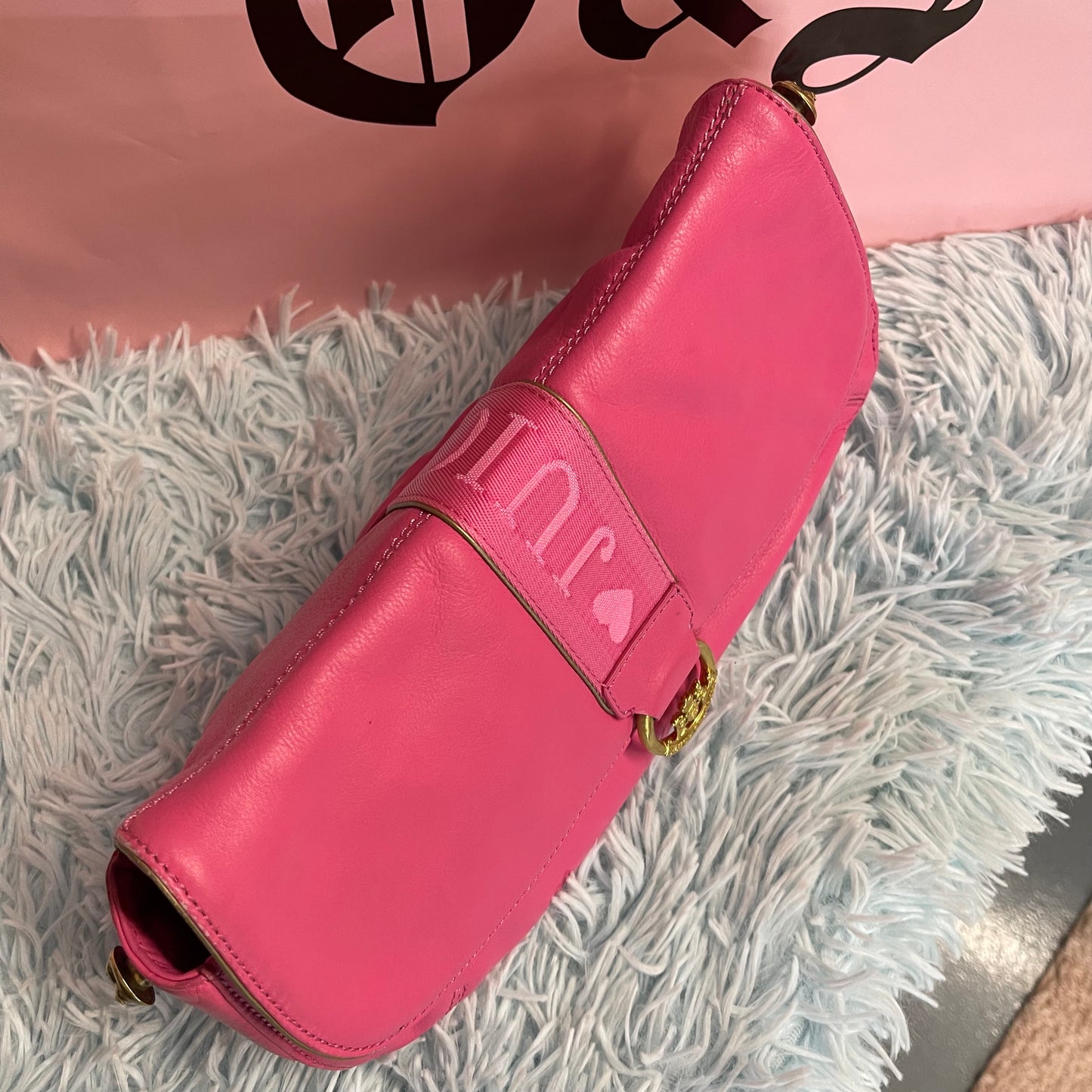 Vintage Juicy Couture Bag - Pink Leather Baguette no Strap P&G