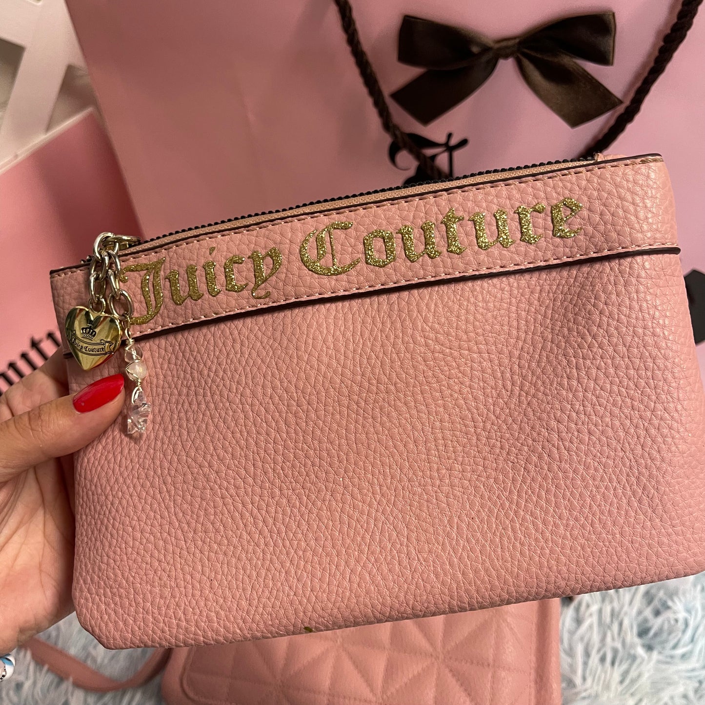 Vintage Juicy Couture Bag - Pink Faux Leather Crossbody Purse