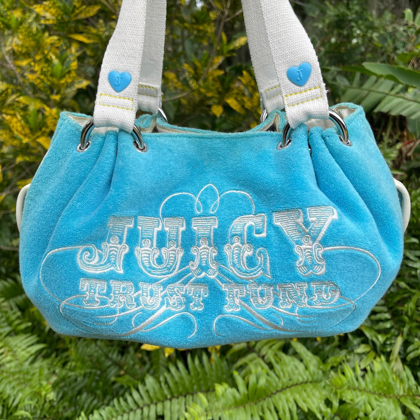 Juicy Trust Fund Bag in Blue Terrycloth | Vintage Juicy Couture Baby Fluffy Bag