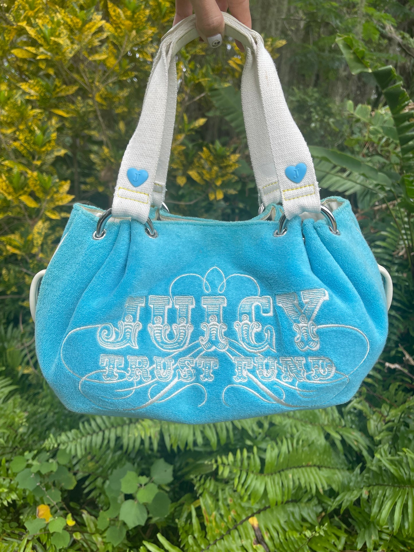 Juicy Trust Fund Bag in Blue Terrycloth | Vintage Juicy Couture Baby Fluffy Bag