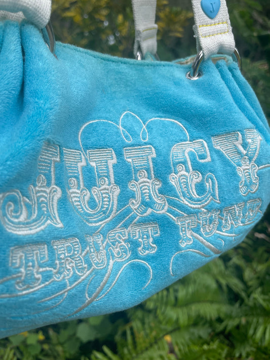 Juicy Trust Fund Bag in Blue Terrycloth | Vintage Juicy Couture Baby Fluffy Bag